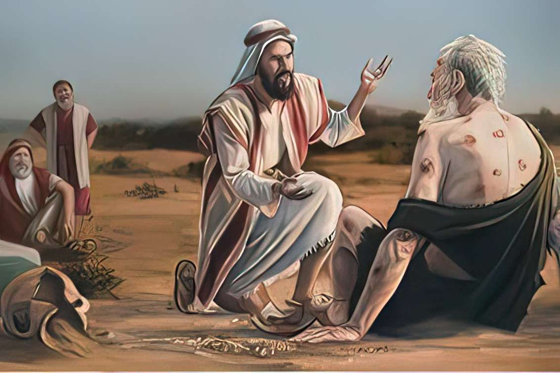 Ilustrasi Nabi Ayub saat diberi ujian oleh Allah SWT berupa penyakit yang menjijikan. (Foto: Istimewa)